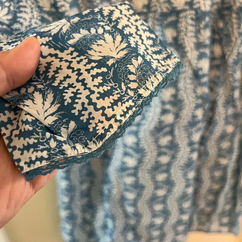 Hill House The Tiny Lottie Dress Blue Linear Floral